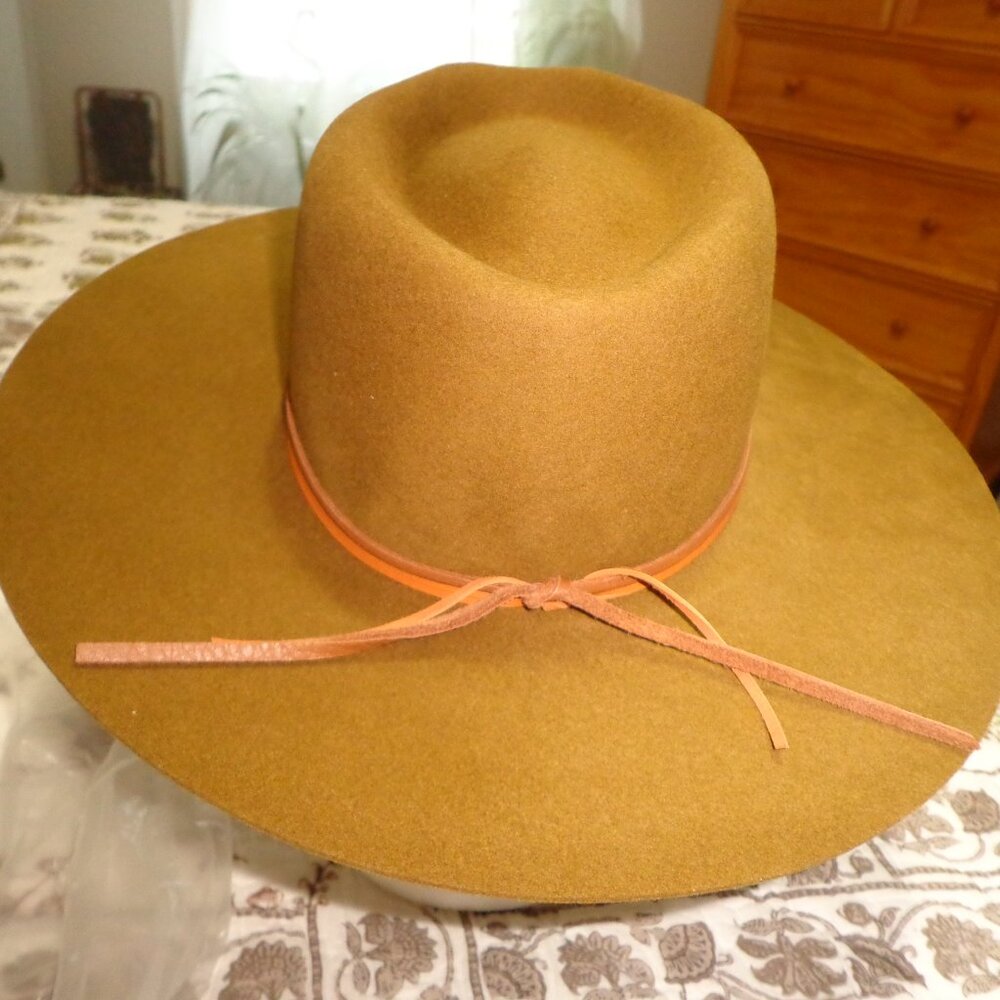 FIRM NEW Free People Lovely Bird Montana Turquoise Wrap Felt Hat S Rodeo - Picture 10 of 16
